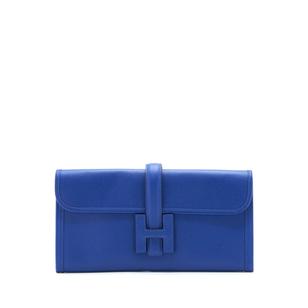 Hermes Jige Clutch Epsom Blue Electric Stamp Square R