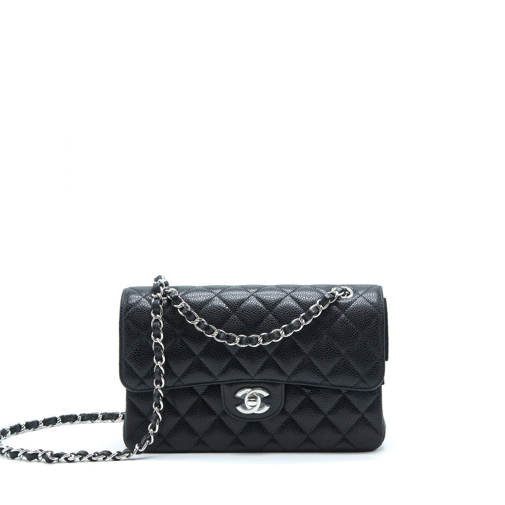 CHANEL Shearling Tweed Quilted Mini Square Flap Bag Black White 896618