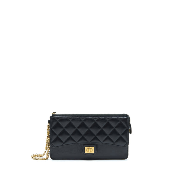 Chanel Reissue Zippy Pouch Quilted Calfskin Black Ruthenium GHW