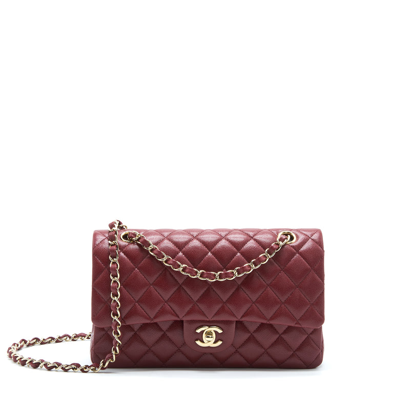 Chanel Maroon Lambskin Medium Classic Double Flap Bag