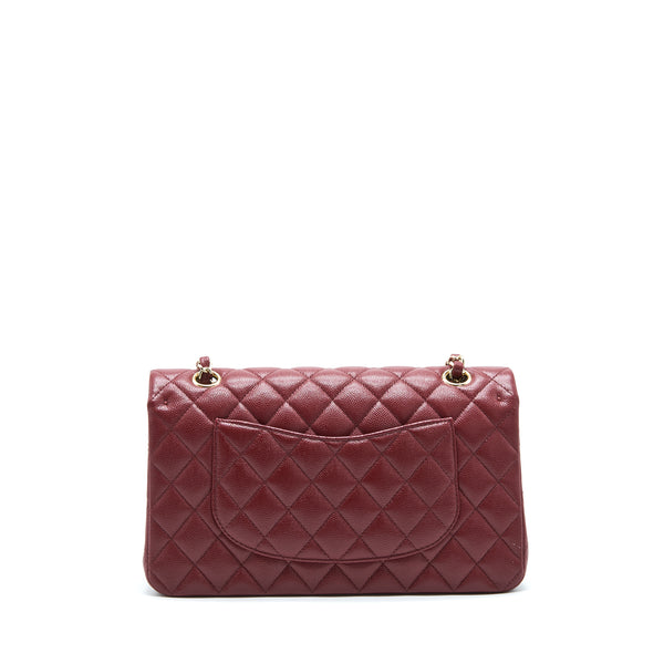 Chanel Medium Classic Double Flap Bag Caviar Dark Red LGHW