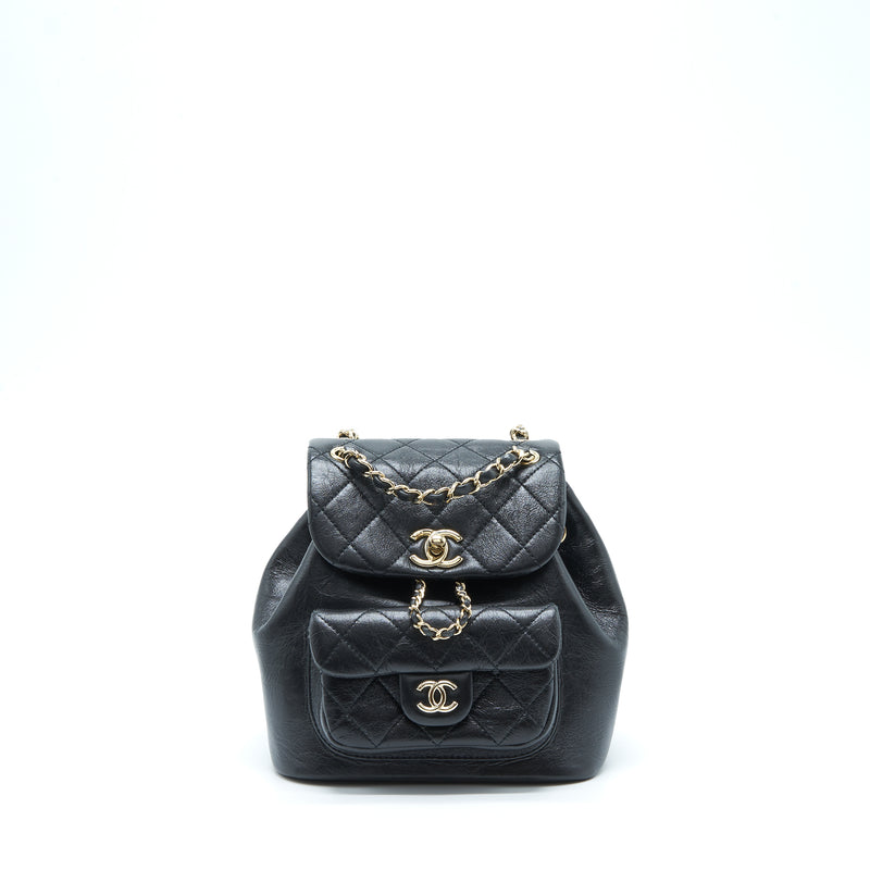 Chanel 22C Mini Duma Backpack Calfskin Black LGHW (Microchip)