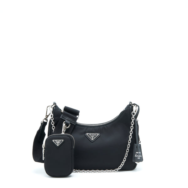 Prada Re-edition 2005 Nylon Bag Black SHW