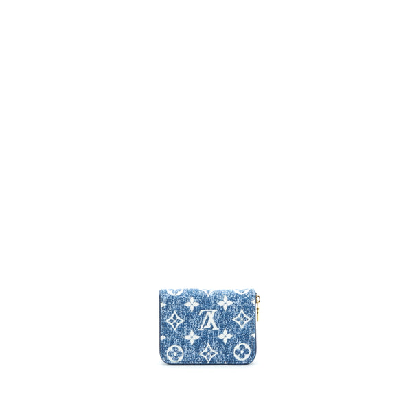 Louis Vuitton Zippy Coin Purse Monogram Jacquard Denim Blue GHW
