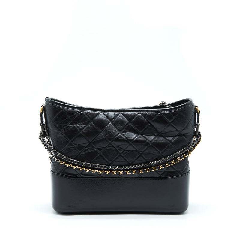 Chanel Medium Gabrielle Bag Calfskin Black With Multicolour Hardware