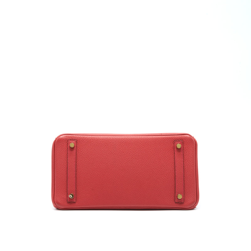 Hermes Birkin 30 Togo D5 Geranium GHW Stamp X