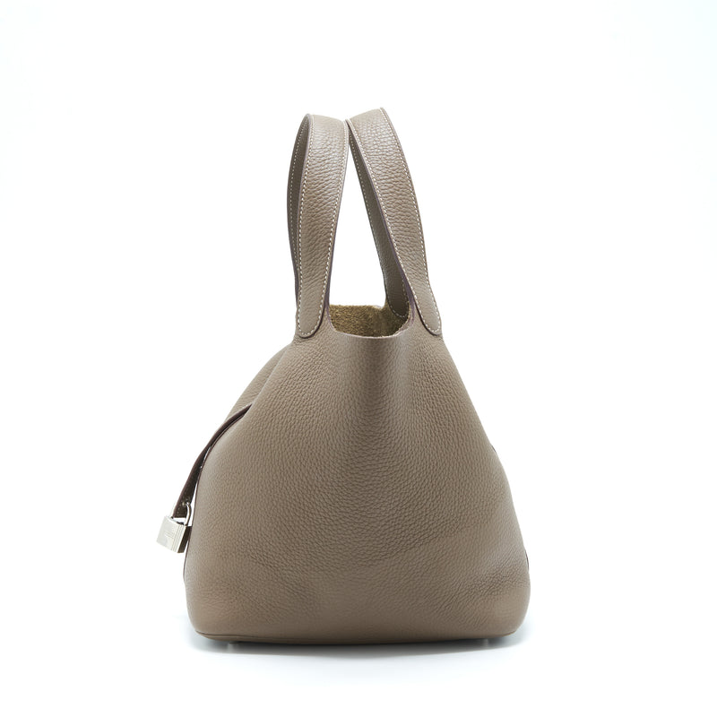 Hermes Picotin 22 Lock Bag Clemence Etoupe SHW Stamp Z
