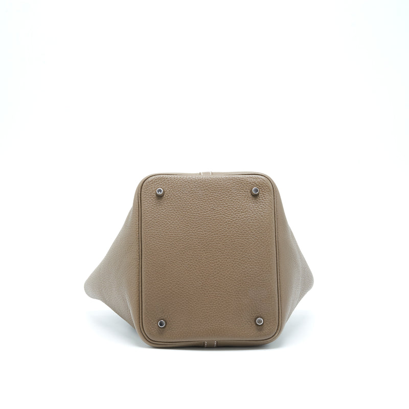Hermes Picotin 22 Lock Bag Clemence Etoupe SHW Stamp Z