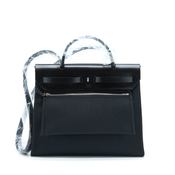 Hermes Herbag Zip 31 Bag Black SHW Stamp D