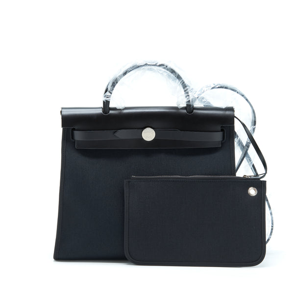 Hermes Herbag Zip 31 Bag Black SHW Stamp D
