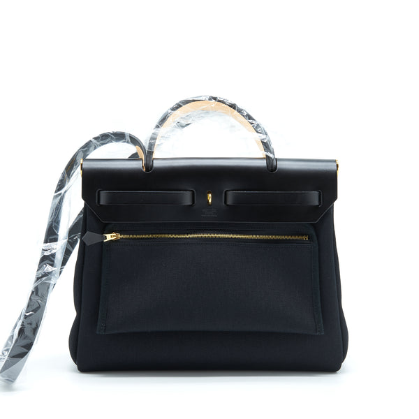 Hermes Herbag Retourne Zip 31 Bag Black GHW Stamp Y