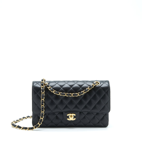 Chanel Medium Classic Double Flap Bag Caviar Black GHW (Microchip)