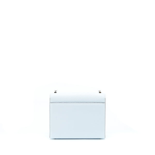 Hermes Mini Verrou Bag Chèvre Mysore T0 Bleu Brume SHW Stamp Z