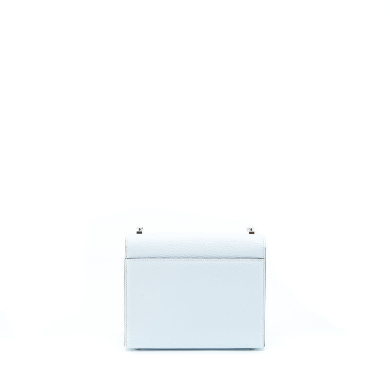 Hermes Mini Verrou Bag Chèvre Mysore T0 Bleu Brume SHW Stamp Z