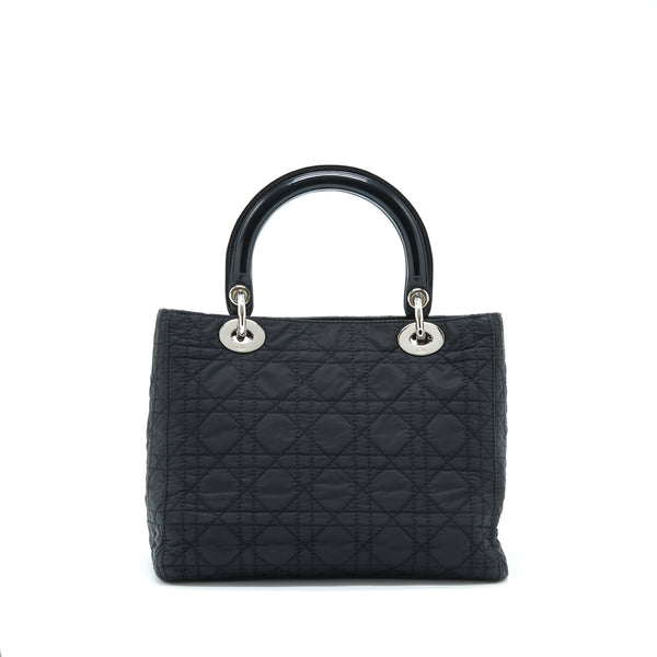 Dior Vintage Medium Lady Dior Nylon/Fabric Black SHW