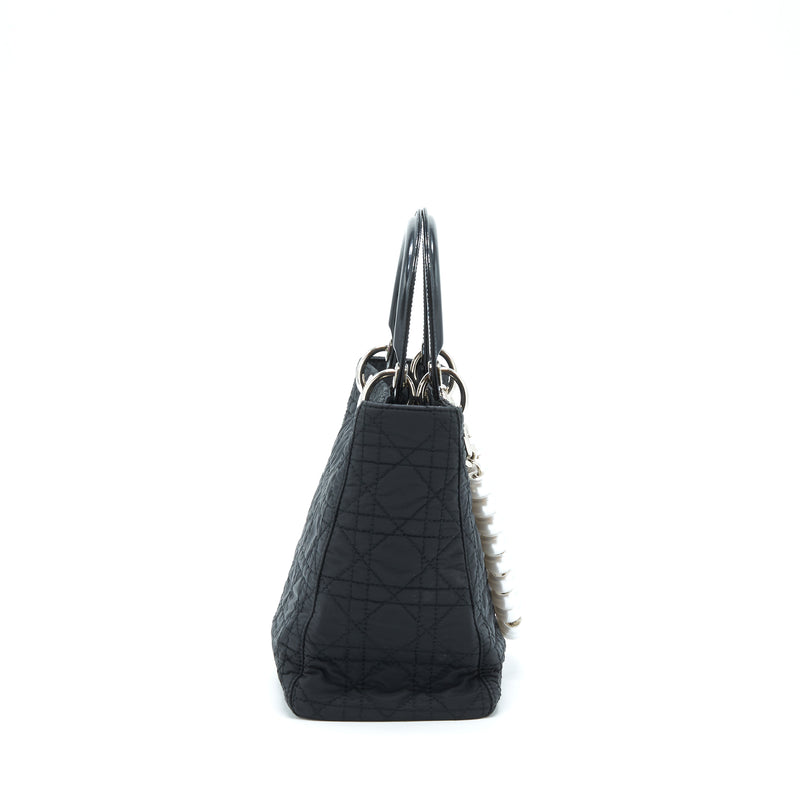 Dior Vintage Medium Lady Dior Nylon/Fabric Black SHW