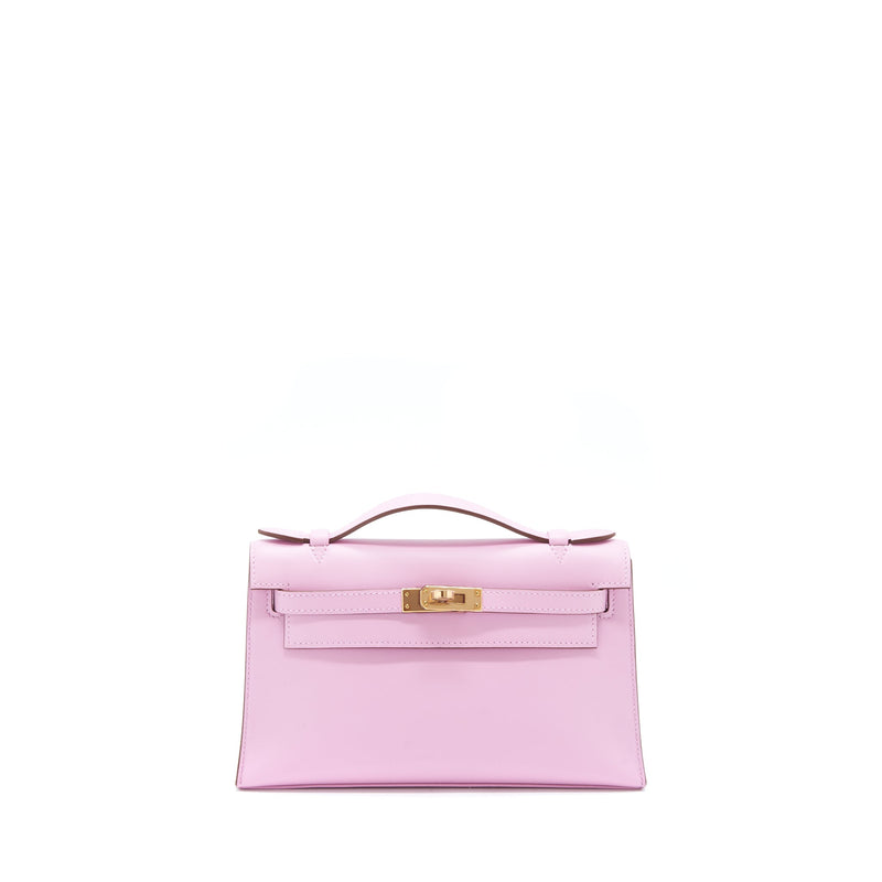 Hermes Kelly Pochette Swift X9 Mauve Sylvestre RGHW Stamp Z