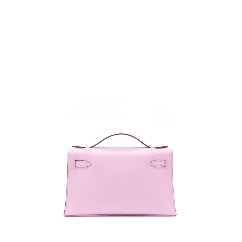 Hermes Kelly Pochette Swift X9 Mauve Sylvestre RGHW Stamp Z