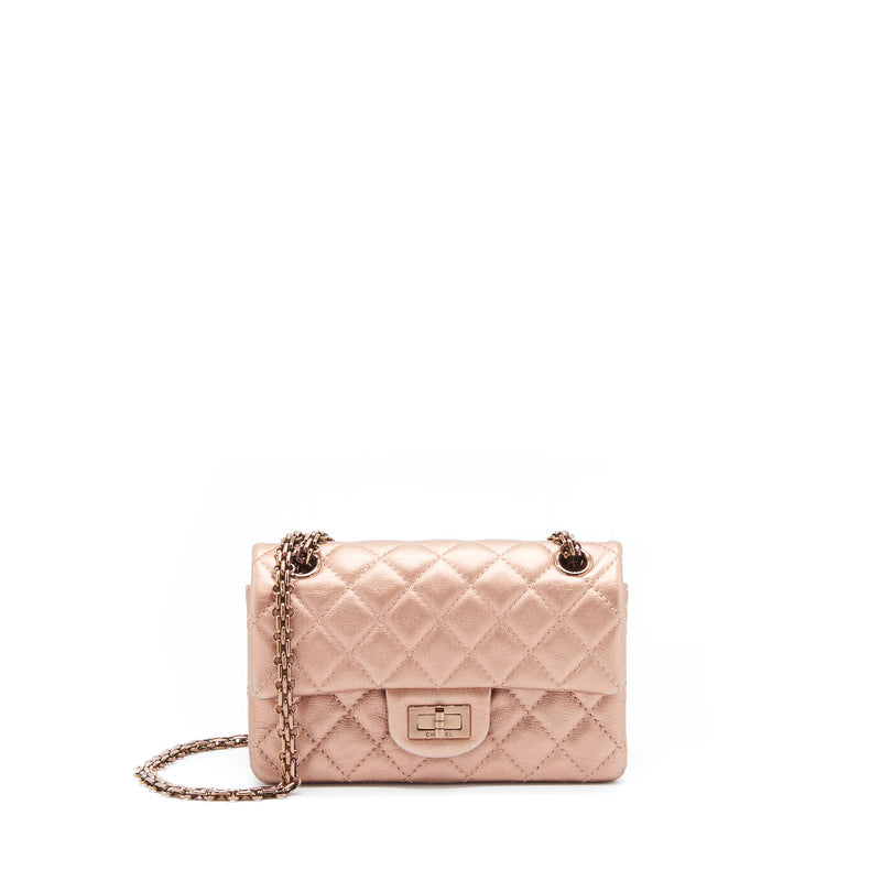 Chanel Mini 2.55 Reissue Flap Bag Calfskin Metallic Pink (Microchip)