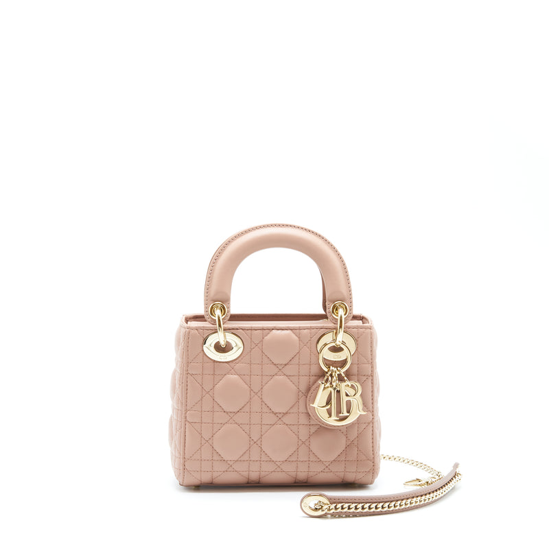 Dior Mini Lady Dior Lambskin Pink GHW