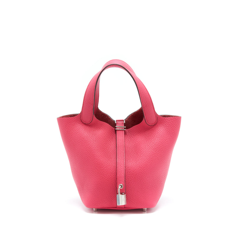 Hermes Picotin 18 Clemence Rose Extreme SHW Stamp D