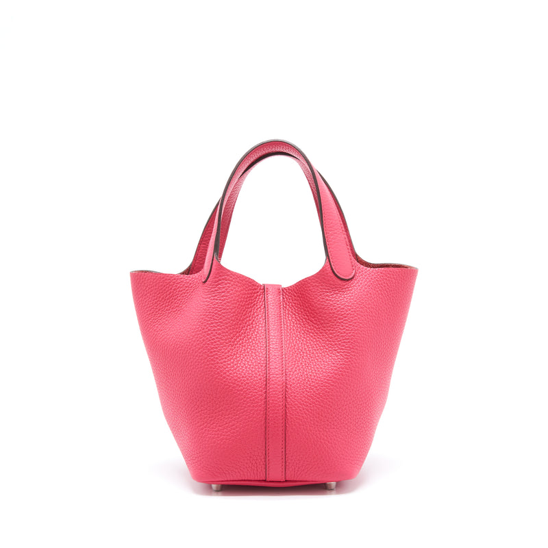 Hermes Picotin 18 Clemence Rose Extreme SHW Stamp D