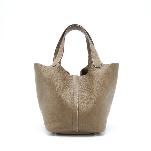 Hermes Picotin 22 Lock Bag Clemence Etoupe SHW Stamp Z