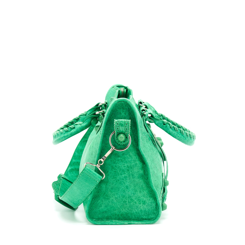 Balenciaga Lace City Bag Green SHW