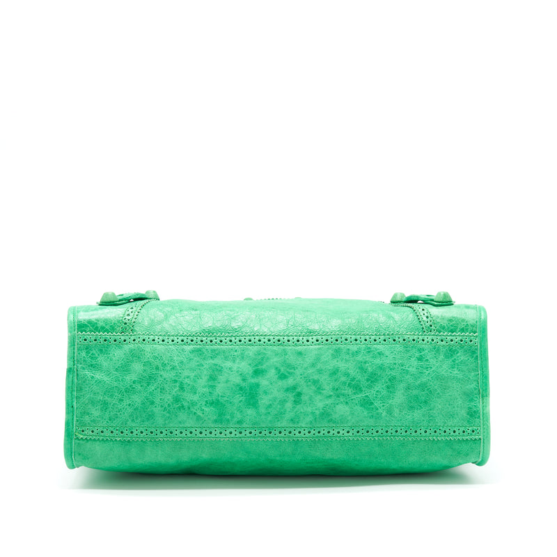 Balenciaga Lace City Bag Green SHW
