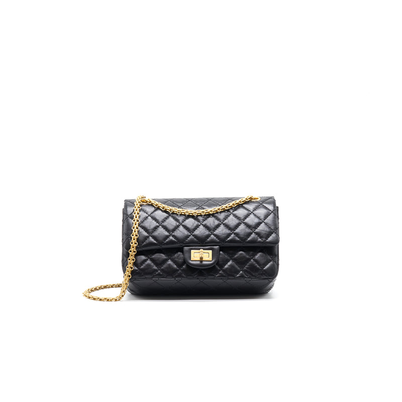 Chanel 2.55 Handbag Aged Calfskin Black GHW