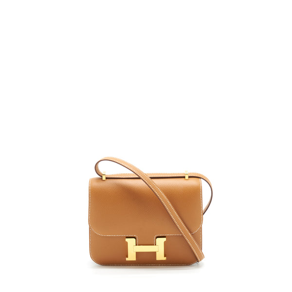 Hermes Mini Constance Epsom 37 Gold GHW Stamp Z