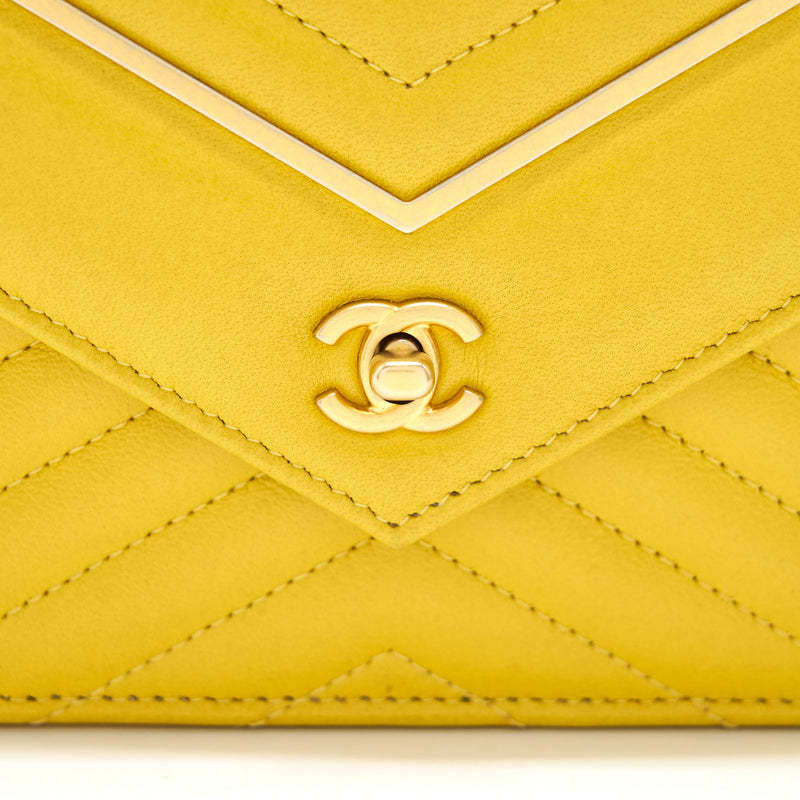 Chanel Seasonal Wallet On Chain Yellow