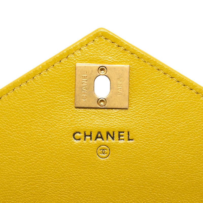 Chanel Seasonal Wallet On Chain Yellow
