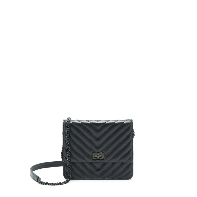 Chanel Square Wallet on Chain Quilted Lambskin Black 4609864