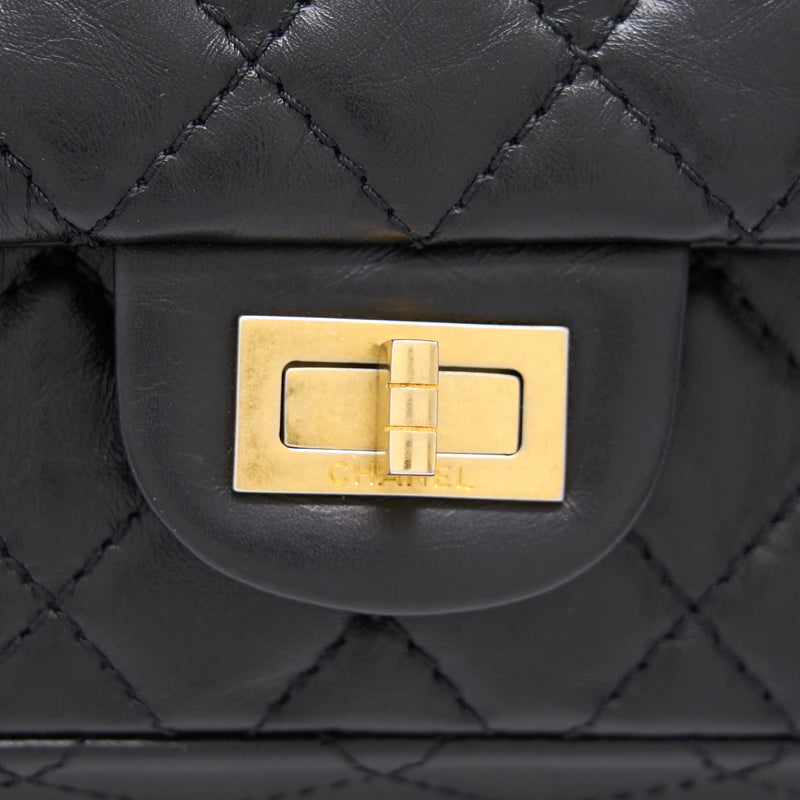 Chanel 2.55 Handbag Aged Calfskin Black GHW