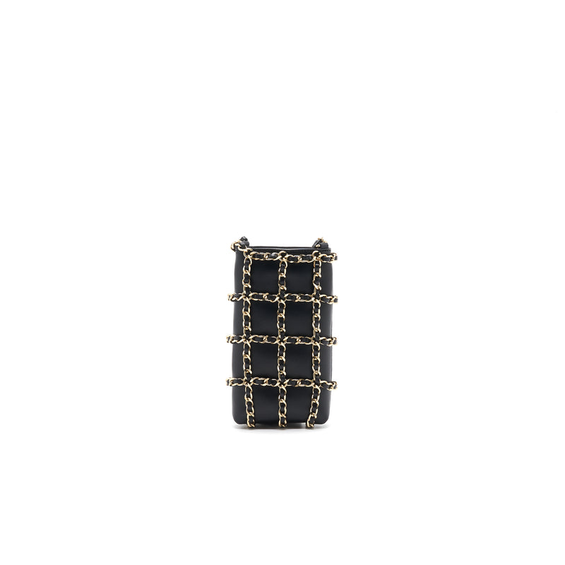 Chanel Gold Clutch O Chain Phone Holder Crossbody Bag