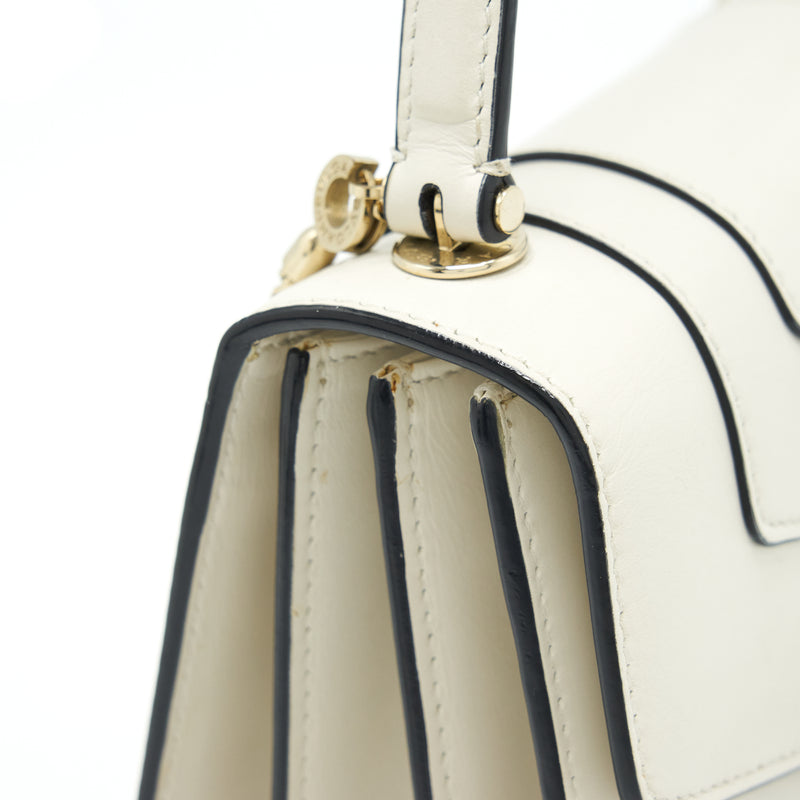Bvlgari Top Handle Serpenti Bag White
