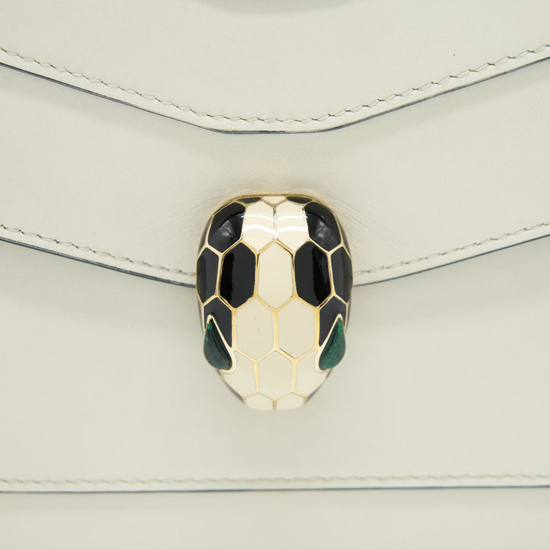 Bvlgari Top Handle Serpenti Bag White