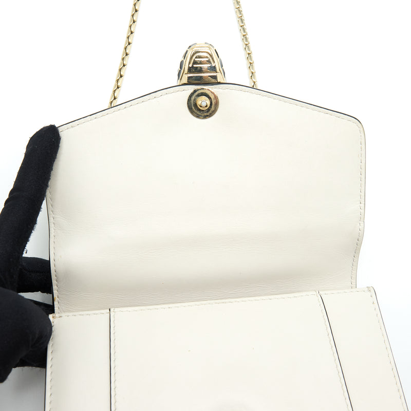 Bvlgari Top Handle Serpenti Bag White