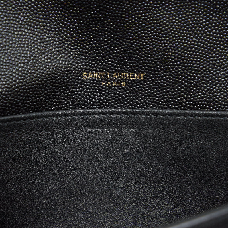 Saint Laurent/YSL Envelop Small Crossbody Bag Grained Calfskin Black GHW