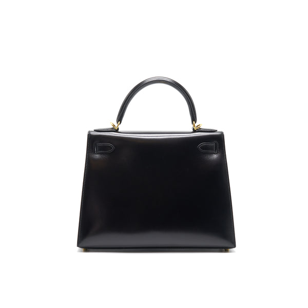 Hermes kelly 28 Box Leather Black GHW