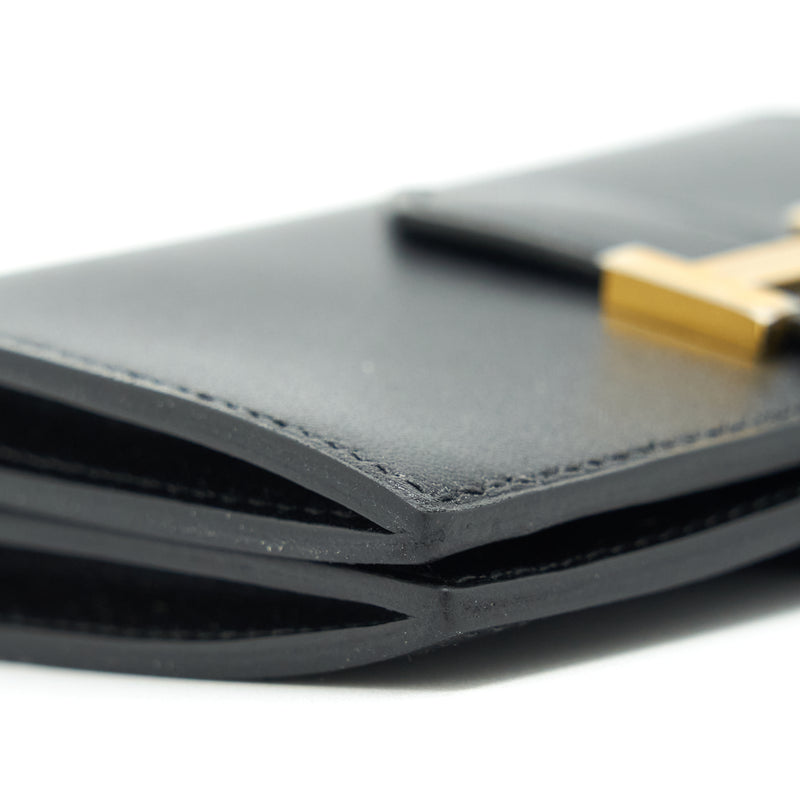 Hermes Bearn Card Holder Box Calfskin Black GHW Stamp U