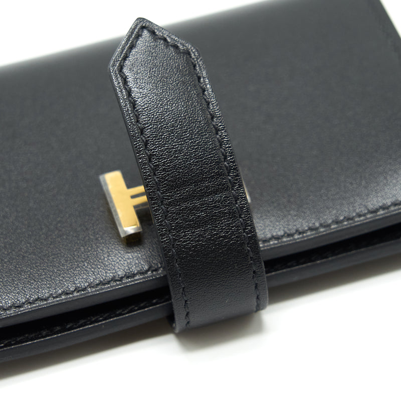 Hermes Bearn Card Holder Box Calfskin Black GHW Stamp U