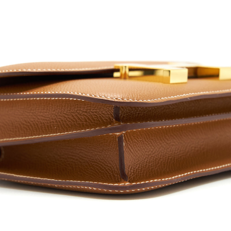 Hermes Mini Constance Epsom 37 Gold GHW Stamp Z