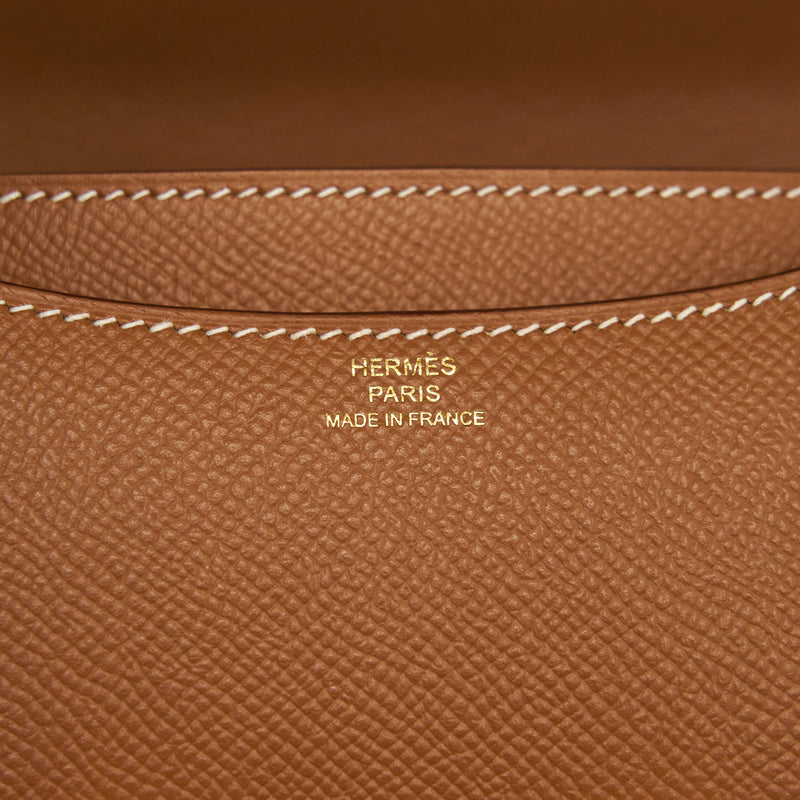 Hermes Mini Constance Epsom 37 Gold GHW Stamp Z