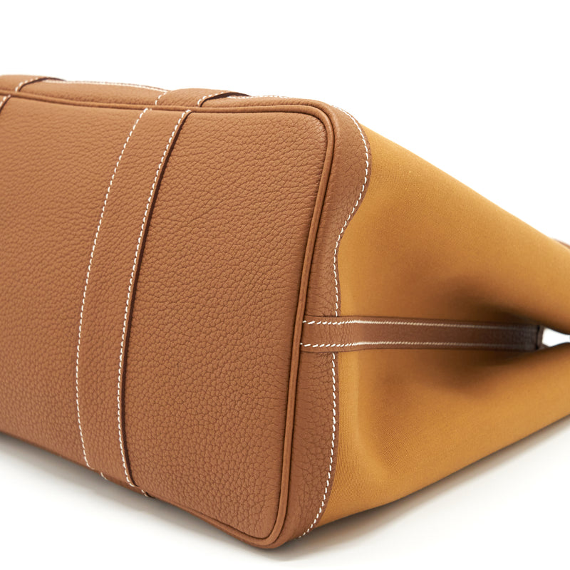 Hermes Garden Party 36 Officer Bicolour Dune-Magnolia/Gold SHW Stamp Z