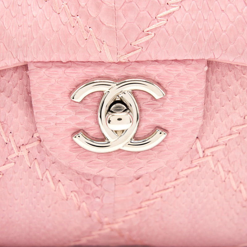 Chanel Python Skin Flap Bag Pink
