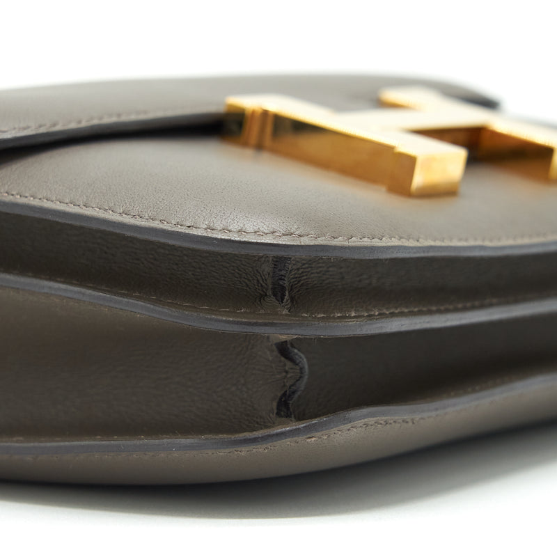 Hermes Mini Constance Swift 8F Gris Etain RGHW Stamp Y