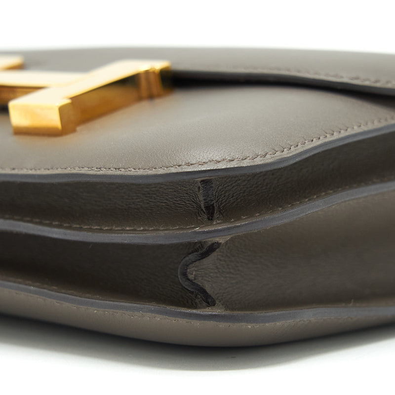 Hermes Mini Constance Swift 8F Gris Etain RGHW Stamp Y