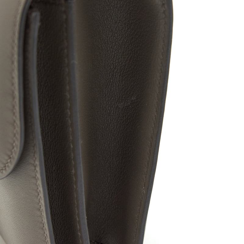 Hermes Mini Constance Swift 8F Gris Etain RGHW Stamp Y